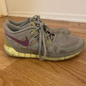 Grey/Green Nike Frees